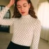 The Polka Dot Mock Neck Knit Top