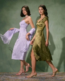 The Purple Jacquard Slip Midi Dress & Fringed Shawl -Outlet Dress Mix Up Store the purple jacquard slip midi dress fringed shawl dresses ay73dw