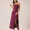 The Purple Pearl Strap A-Line Slit Maxi Dress
