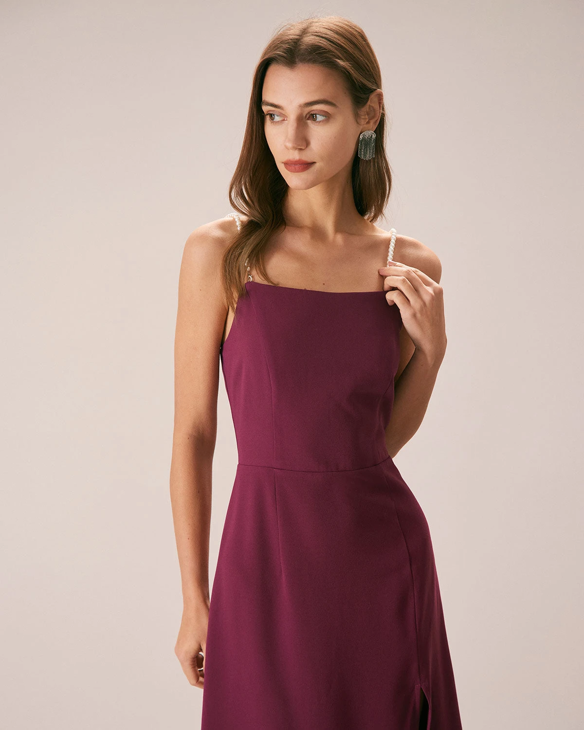 The Purple Pearl Strap A-Line Slit Maxi Dress 3 The Purple Pearl Strap A-Line Slit Maxi Dress - Image 3