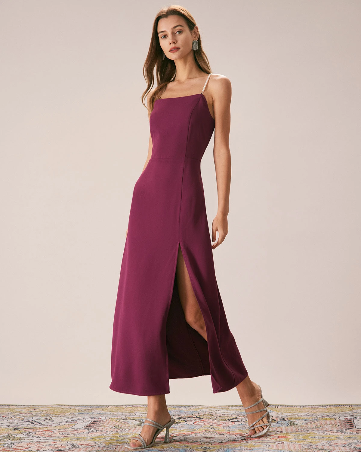 The Purple Pearl Strap A-Line Slit Maxi Dress 4 The Purple Pearl Strap A-Line Slit Maxi Dress - Image 4