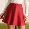 The Red High Waisted Bowknot Mini Skirt
