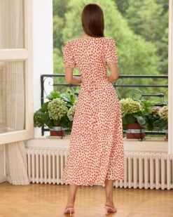 The Red V-Neck Floral Puff Sleeve Maxi Dress -Outlet Dress Mix Up Store the red floral puff sleeve maxi dress dresses ghanq6