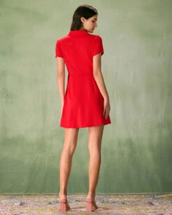 The Red Lapel Button Mini Dress 11 The Red Lapel Button Mini Dress -Outlet Dress Mix Up Store the red lapel button mini dress dresses 85rkxf