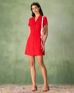 The Red Lapel Button Mini Dress 10 The Red Lapel Button Mini Dress -Outlet Dress Mix Up Store the red lapel button mini dress dresses p1m5in