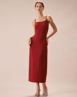 The Red Lurex Twist Back Slip Maxi Dress 9 The Red Lurex Twist Back Slip Maxi Dress -Outlet Dress Mix Up Store the red lurex twist back maxi dress red dresses ahhh3n