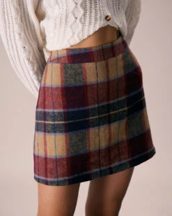 The Red Plaid Zipper Fly Tweed Mini Skirt 9 The Red Plaid Zipper Fly Tweed Mini Skirt -Outlet Dress Mix Up Store the red plaid tweed mini skirt bottoms 3lkhbh