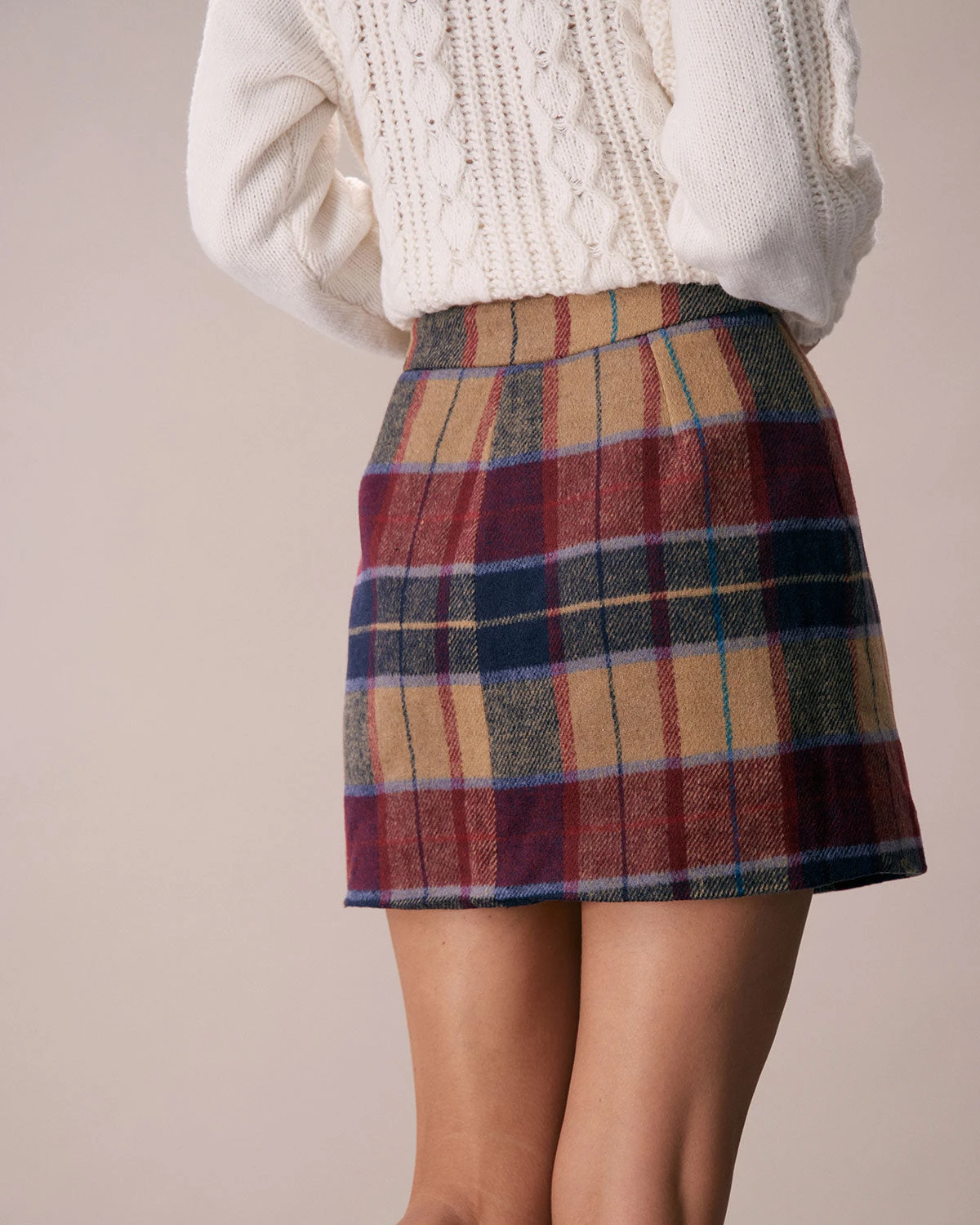 The Red Plaid Zipper Fly Tweed Mini Skirt 5 The Red Plaid Zipper Fly Tweed Mini Skirt - Image 5