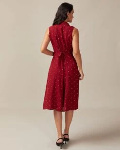 The Red V Neck Polka Dot Tie Back Midi Dress 10 The Red V Neck Polka Dot Tie Back Midi Dress -Outlet Dress Mix Up Store the red polka dot tie back midi dress dresses adaz29 480855