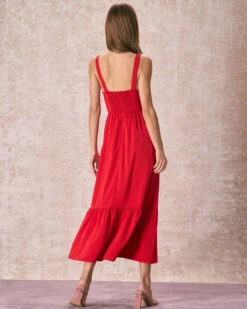 The Red Sweetheart Neck Layered Slip Maxi Dress -Outlet Dress Mix Up Store the red sweetheart neck solid maxi dress dresses uo2i3w