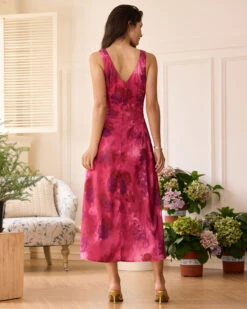 The Rose Red V Neck Sleeveless Floral Maxi Dress 7 The Rose Red V Neck Sleeveless Floral Maxi Dress -Outlet Dress Mix Up Store the rose red v neck floral maxi dress dresses lpmdhr