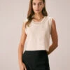The Apricot Round Neck Chain Knit Tank Top