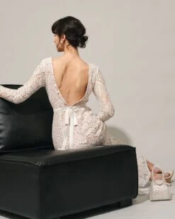 The White Lace Long Sleeve Backless Maxi Dress -Outlet Dress Mix Up Store the round neck lace mermaid maxi dress dresses v8c8zi 967401