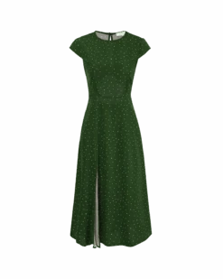 The Green Round Neck Polka Dot Cutout Midi Dress -Outlet Dress Mix Up Store the round neck polka dot dress dresses bl6ukg b90c4f84 22c7 420a a048 a8f9b79dc412