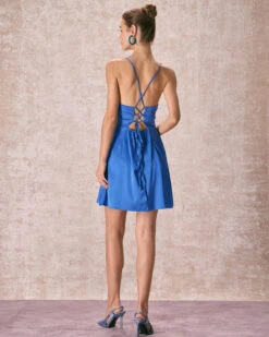 The Blue Ruched Satin Slip Mini Dress 9 The Blue Ruched Satin Slip Mini Dress -Outlet Dress Mix Up Store the ruched satin mini dress dresses c0xb75