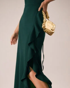 The Green Ruffle Cross Back Strap Maxi Dress -Outlet Dress Mix Up Store the ruffle cross back dress dresses zg8eng cd3b8963 a41d 4002 b758 ae40dea28767