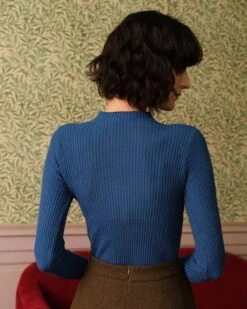 The Solid Mock Neck Ribbed Knit Top -Outlet Dress Mix Up Store the side button knit top tops sz1mbc 826673