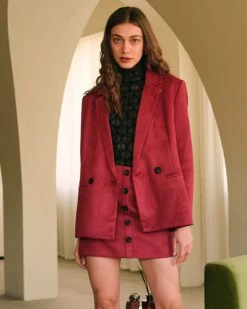 The Solid High Waisted Suede Mini Skirt 9 The Solid High Waisted Suede Mini Skirt -Outlet Dress Mix Up Store the single breasted suede skirt bottoms obrnl4