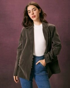 The Army Green Single Button Velvet Blazer -Outlet Dress Mix Up Store the single button velvet blazer outerwear yf35qv 257744