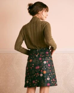 The Green Slant Pocket Floral Mini Skirt -Outlet Dress Mix Up Store the slant pocket floral mini skirt bottoms gbzpqb