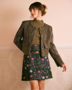 The Green Slant Pocket Floral Mini Skirt -Outlet Dress Mix Up Store the slant pocket floral mini skirt bottoms ns21gy