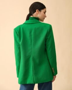 The Collared Solid Button Up Blazer -Outlet Dress Mix Up Store the solid button up blazer outerwear cmrov6