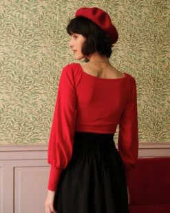 The Solid Ruched Lantern Sleeve Tee -Outlet Dress Mix Up Store the solid color ruched tee tops dgf4nz