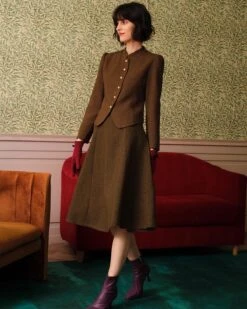 The Solid Retro Single-breasted Tweed Jacket -Outlet Dress Mix Up Store the solid color tweed jacket outerwear ml0ezn 197154