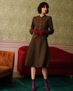 The Solid High Waisted Tweed Skirt -Outlet Dress Mix Up Store the solid color tweed skirt bottoms qkn1rb 293545