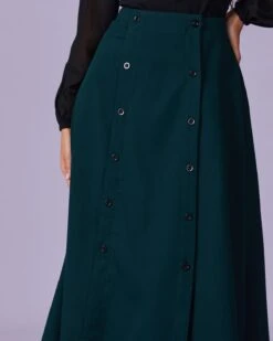 The Dark Green Double-breasted Midi Skirt 8 The Dark Green Double-breasted Midi Skirt -Outlet Dress Mix Up Store the solid double breasted midi skirt bottoms ai1goq 321881