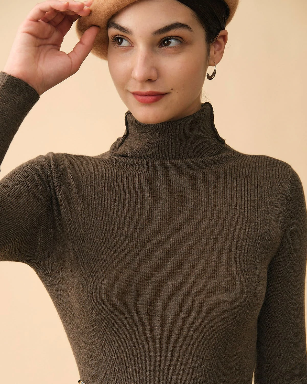 The Solid Turtleneck Ribbed Sweater 4 The Solid Turtleneck Ribbed Sweater - Image 4