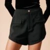 The Black High Waisted Short