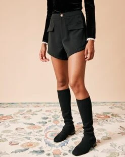 The Black High Waisted Short -Outlet Dress Mix Up Store the solid high waist short bottoms vcgyej