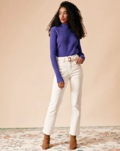 The Solid Mock Neck Slim Fit Knit Top -Outlet Dress Mix Up Store the solid mock neck knit top tops xztd3e