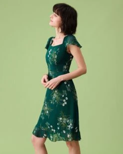 The Square Neck Backless Floral Midi Dress -Outlet Dress Mix Up Store the square neck backless midi dress dresses 2mt5wu 946769