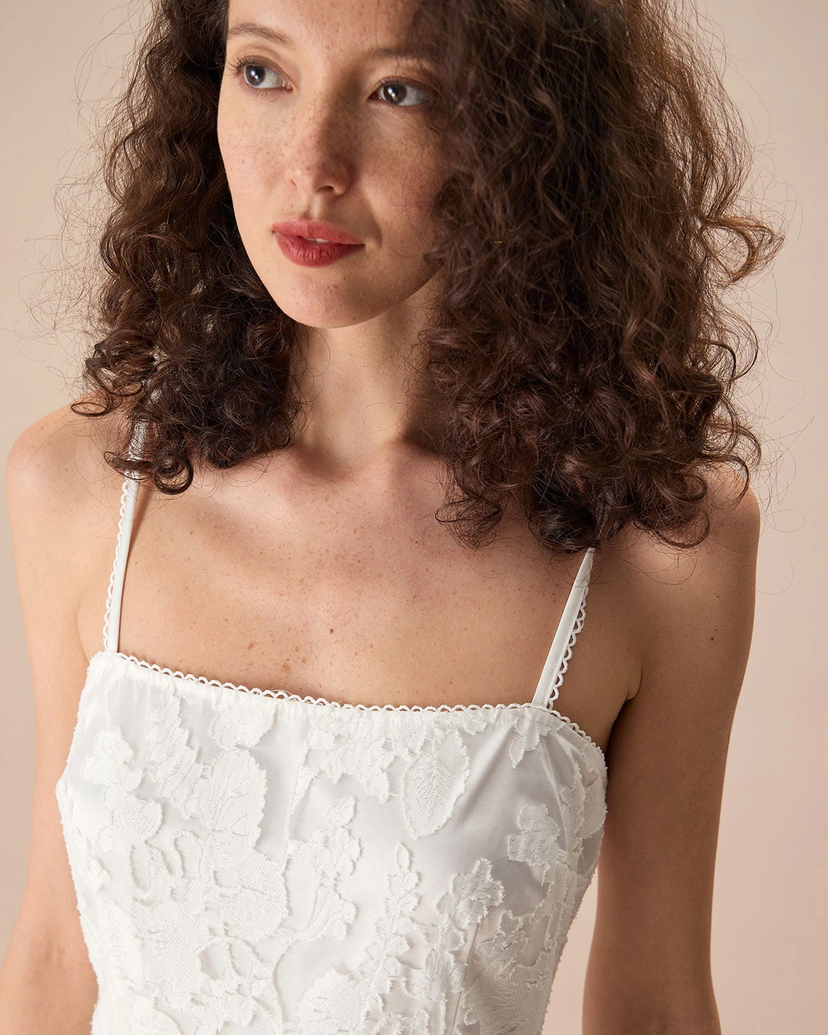 The White Square Neck Jacquard Slip Maxi Dress 2 The White Square Neck Jacquard Slip Maxi Dress - Image 2