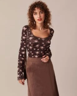 The Coffee Square Neck Floral Lace Trim Tee 10 The Coffee Square Neck Floral Lace Trim Tee -Outlet Dress Mix Up Store the square neck lace trim floral top tops 4pop4z 602391