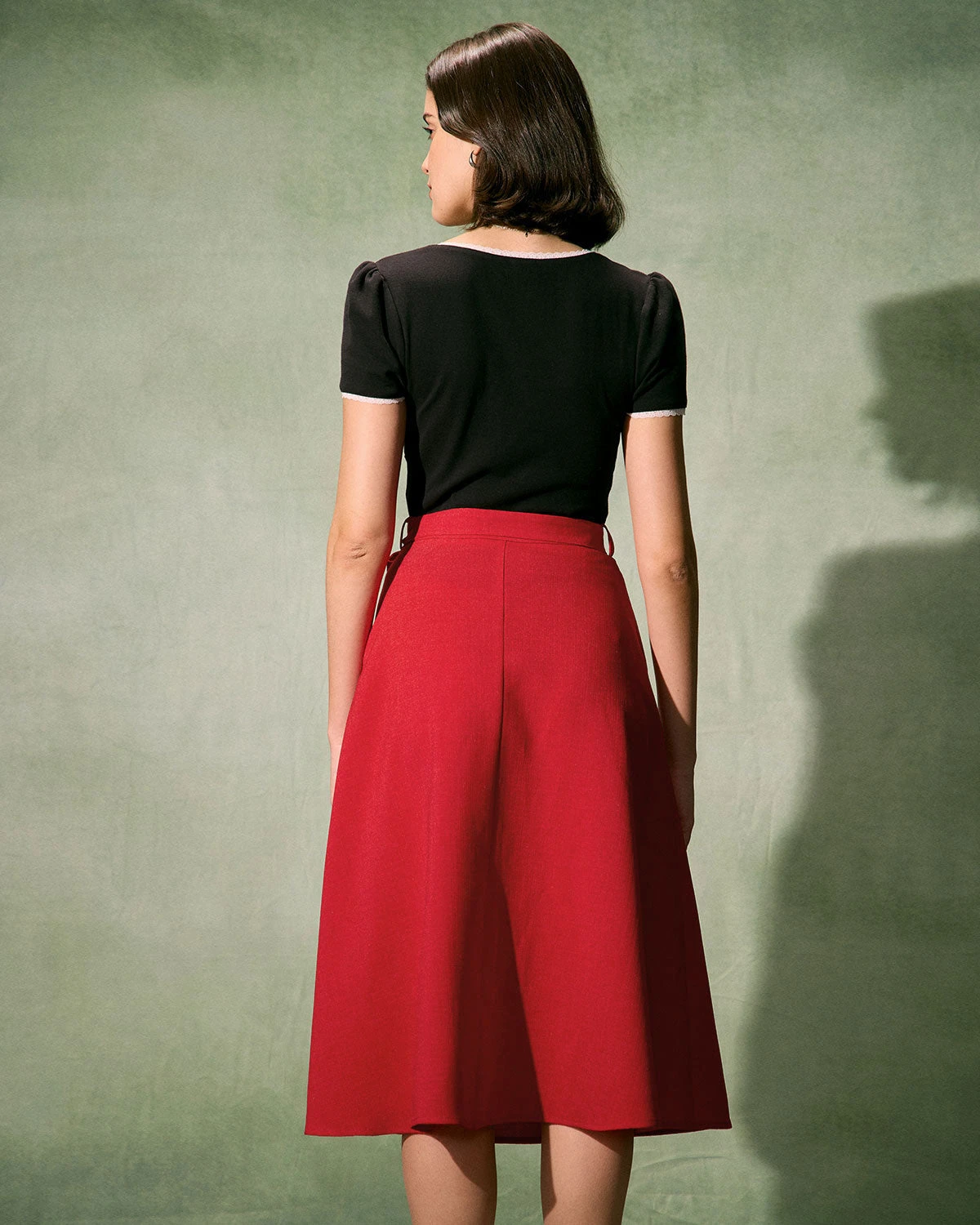 The Black Square Neck Lace Trim Tee 6 The Black Square Neck Lace Trim Tee - Image 6