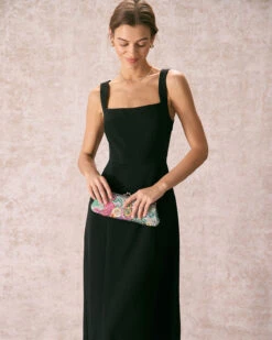 The Black Square Neck Sheath Midi Dress -Outlet Dress Mix Up Store the square neck sheath dress dresses mydhzn