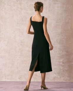 The Black Square Neck Sheath Midi Dress -Outlet Dress Mix Up Store the square neck sheath dress dresses ymzlpy
