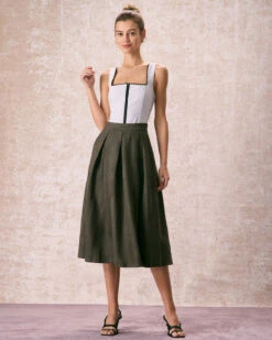 The Grey Square Neck Striped Tank Top -Outlet Dress Mix Up Store the square neck striped tank top tops j66uta