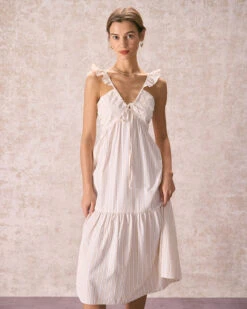 Outlet Dress Mix Up Store 3 The Yellow V Neck Striped Ruffle Midi Dress