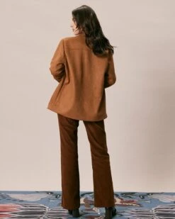 The Brown Lapel Pockets Button Suede Jacket -Outlet Dress Mix Up Store the suede lapel pockets jacket outerwear gyzn5y 185035