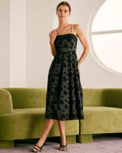 The Black Floral Strapless Midi Dress 11 The Black Floral Strapless Midi Dress -Outlet Dress Mix Up Store the suspender hem dress dresses 10scm1