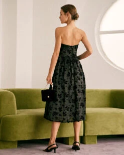 The Black Floral Strapless Midi Dress 13 The Black Floral Strapless Midi Dress -Outlet Dress Mix Up Store the suspender hem dress dresses pmxsxy