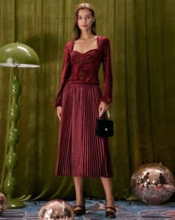 The Red Sweetheart Neck Burnout Blouse -Outlet Dress Mix Up Store the sweetheart neck burnout blouse tops bwalmm