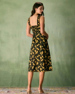 The Black Sweetheart Neck Lemon Midi Dress -Outlet Dress Mix Up Store the sweetheart neck lemon midi dress dresses xxtuw2