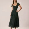 The Black Sweetheart Neck Polka Dot Maxi Dress