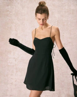 The Black Sweetheart Neck Slip Mini Dress -Outlet Dress Mix Up Store the sweetheart neck slip mini dress dresses elsfiw