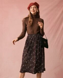 The Solid Textured Turtleneck Knit Top -Outlet Dress Mix Up Store the textured turtleneck knit top tops teckzc 230915